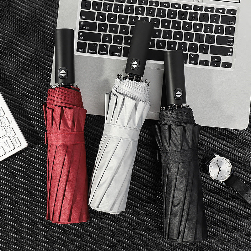 Ladies automatic folding umbrella with ergonomic handle and UV protection Kalsten