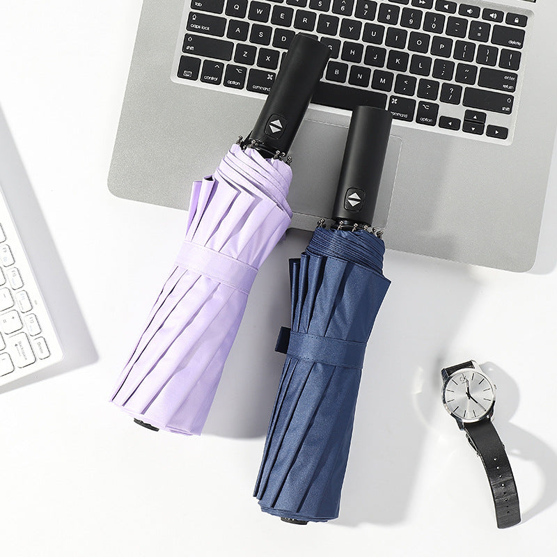 Ladies automatic folding umbrella with ergonomic handle and UV protection Kalsten