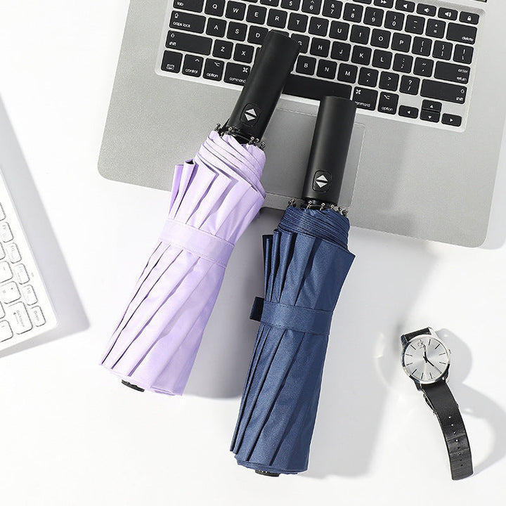 Ladies automatic folding umbrella with ergonomic handle and UV protection Kalsten