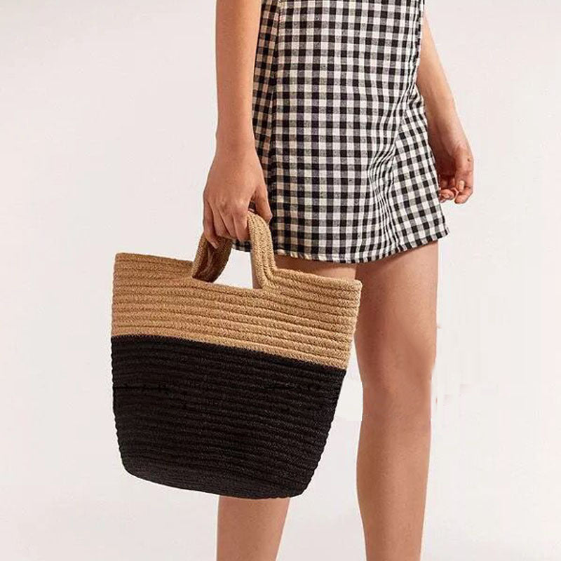 High Quality Woven Basket Bag with Sturdy Short Handles Kalsten