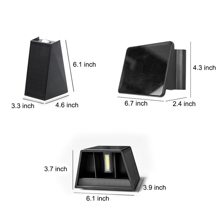 Up and Down Lighting LED Waterproof Black Modern Solar Wall Lights | Kalsten