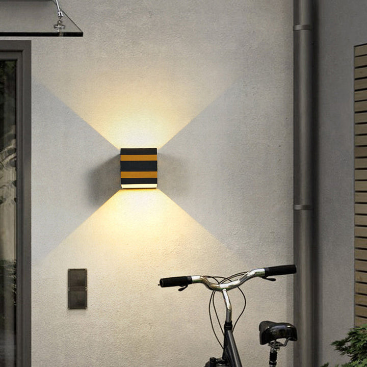 Outdoor Minimalist Square Cube Aluminum Waterproof LED Wall Sconce Lamp | Kalsten