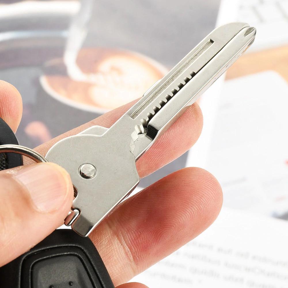 6-in-1-Keyring Multitool Mini-Multitool Keychain Pocket Stainless Steel Foldable Swiss Tech Easy Bottle Opener Keychain | Kalsten