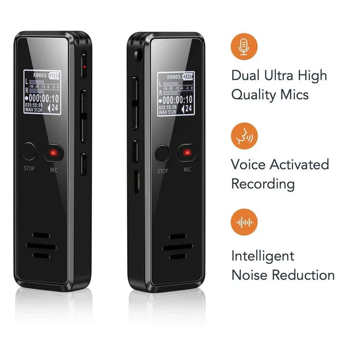 Kalsten | Professional Digital Voice Recorder | Audio Sound Recorder | Auto Saving Files with Built-in Speaker