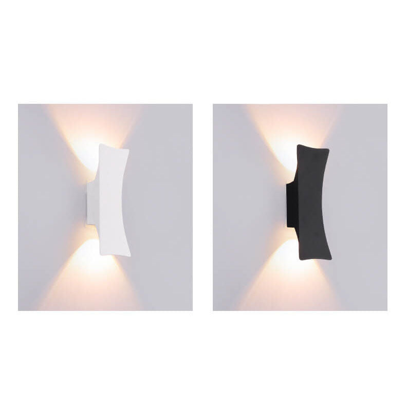 Modern Simple Rectangular Curved LED Outdoor Waterproof Wall Sconce Lamp | Kalsten