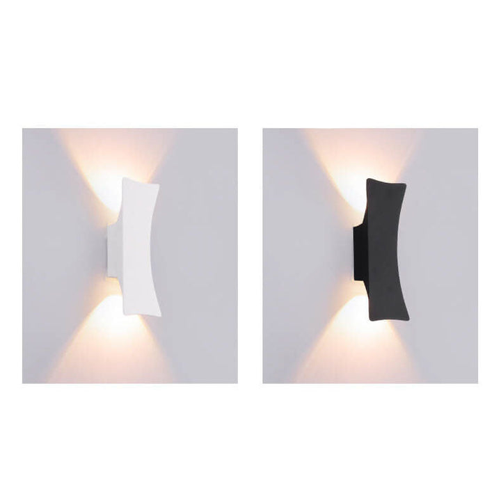 Modern Simple Rectangular Curved LED Outdoor Waterproof Wall Sconce Lamp | Kalsten