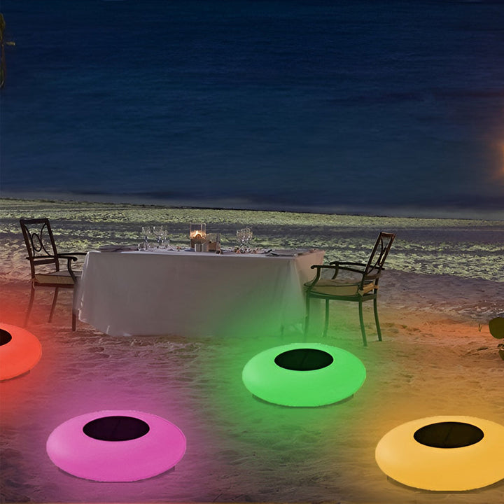 Round Colorful RGB LED Waterproof Solar Modern Outdoor Lights Pool Lights | Kalsten