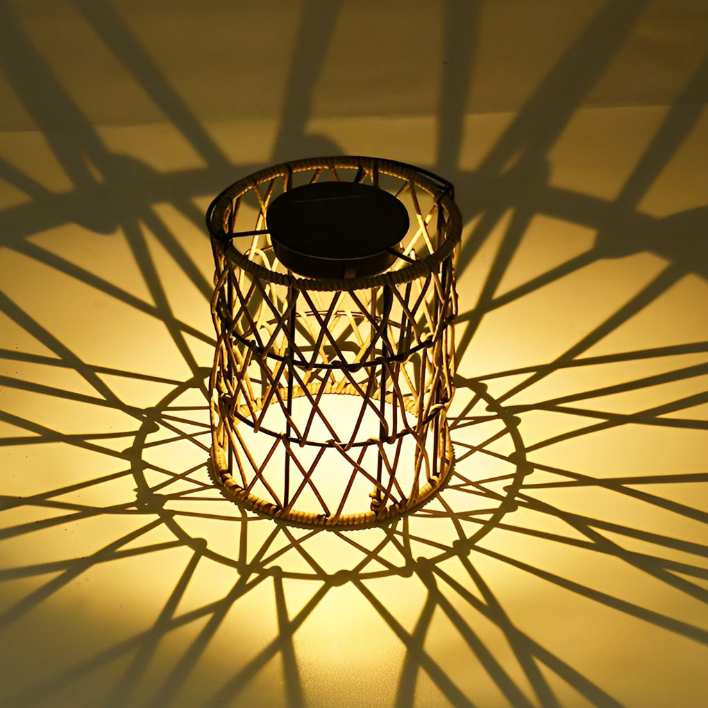 Rattan Lantern Waterproof Creative Modern Solar Garden Lights Lawn Lamp | Kalsten