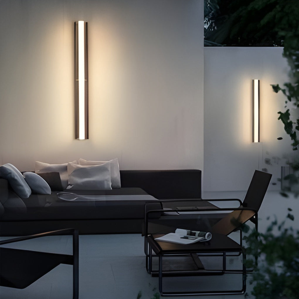 Long Acrylic LED Solar Outdoor Wall Light Waterproof Linear Wall Mounted Lighting | Kalsten