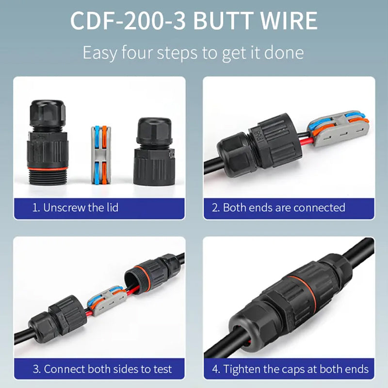 Weatherproof electric cable connector for outdoor use | Kalsten