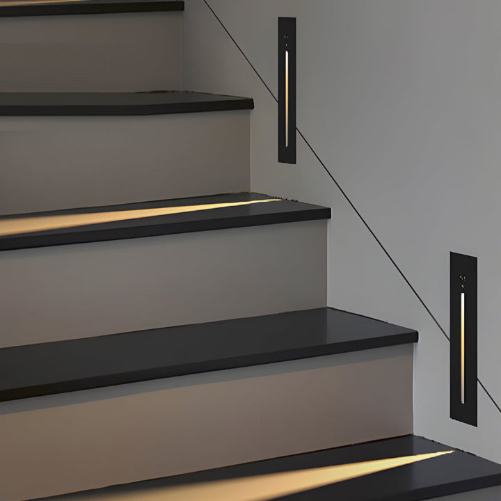 Vertical Motion Sensor LED Stair Light Wall Recessed Contemporary Lighting For Indoor and Outdoor Steps | Kalsten