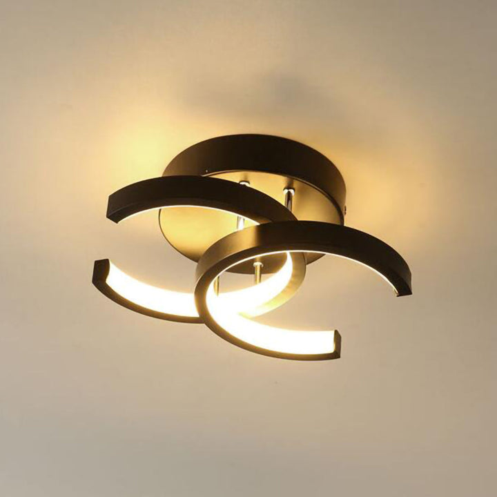 Kalsten | Ceiling Light with LED Black Metal Frame