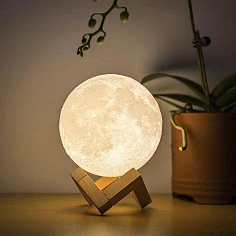 Magical Moon Lamp - with Wireless Touch Control and Wooden Stand Kalsten
