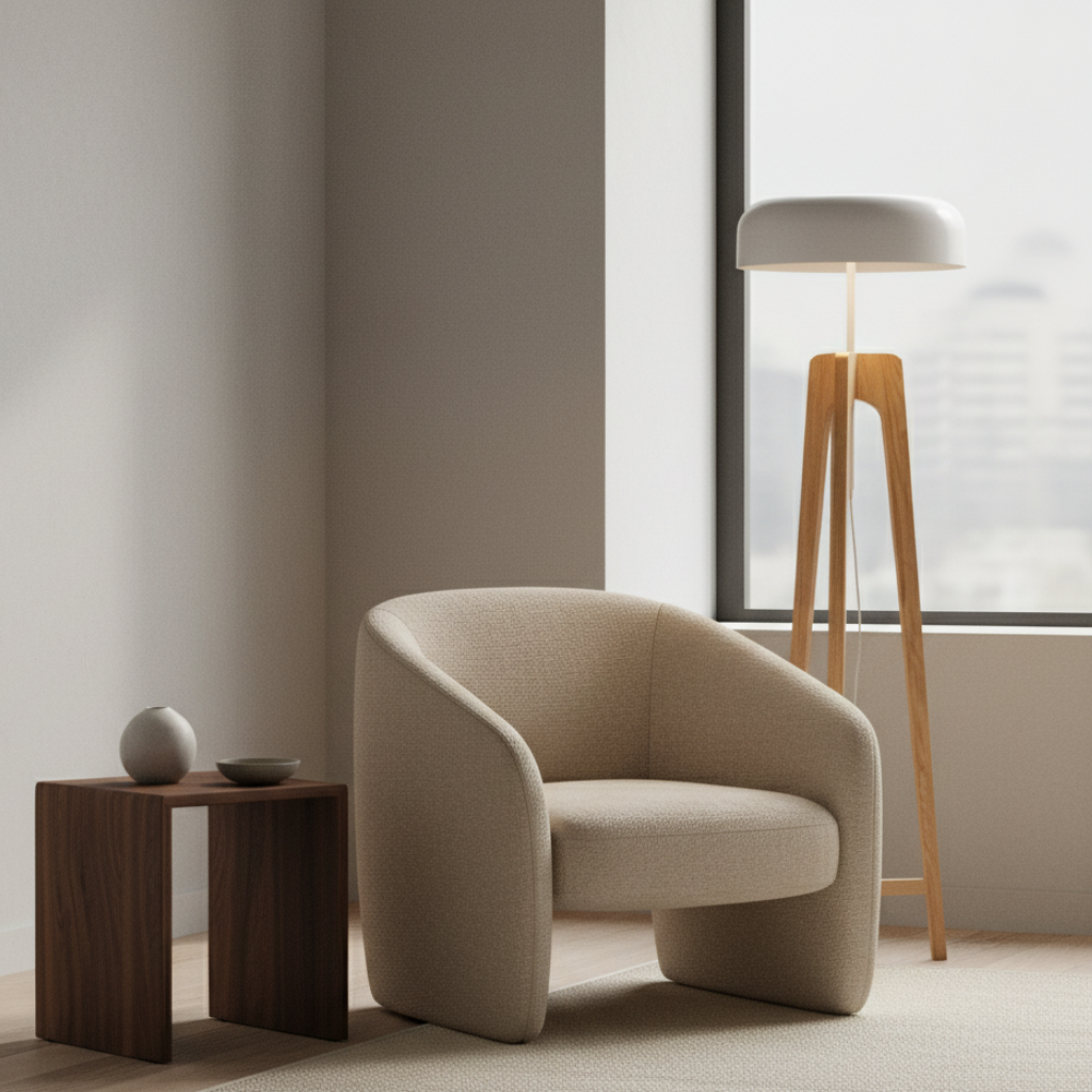 ArborWood Wooden Tripod Floor Lamp