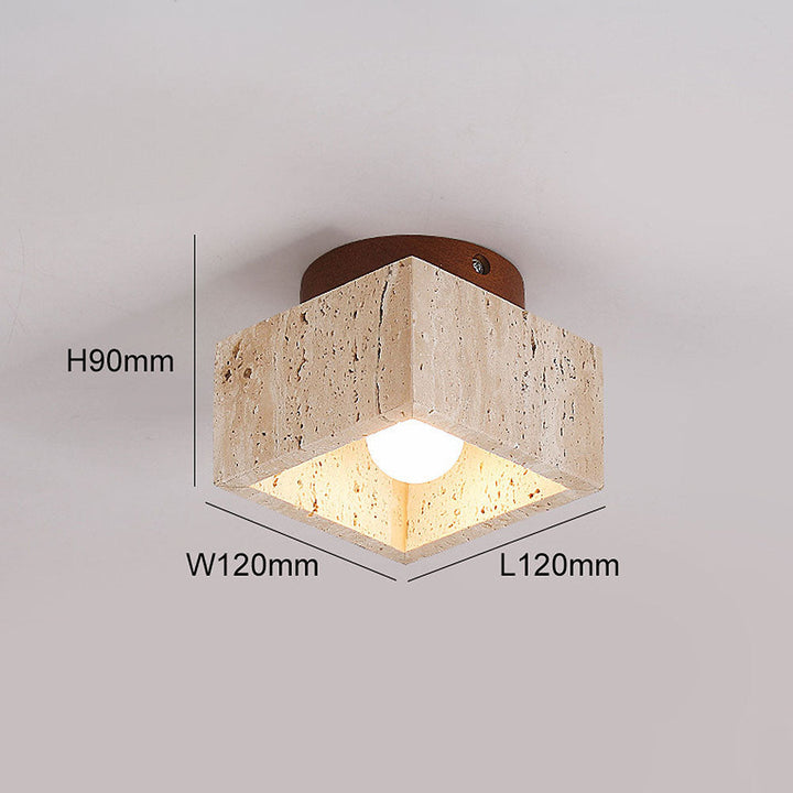 Wood Cylinder Flush Mount Ceiling Lamp Kalsten