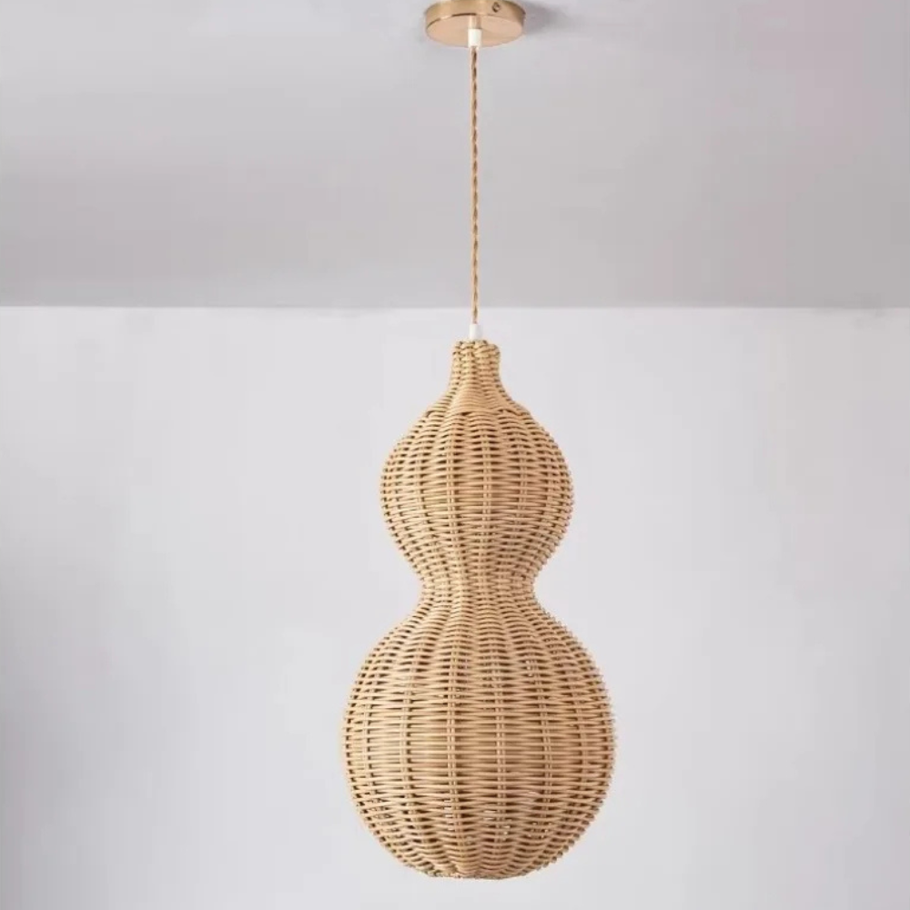 Handwoven Rattan Outdoor Pendant Light, IP65