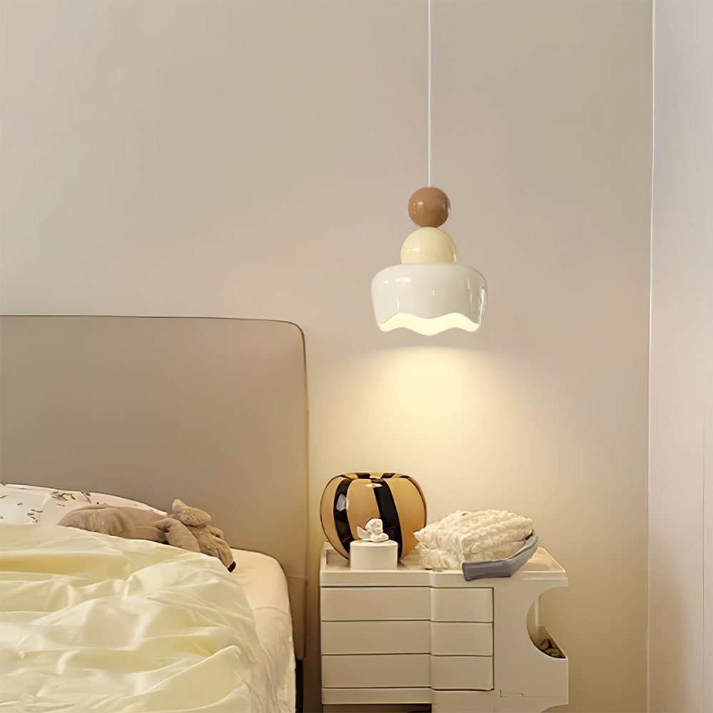 Cream Sunny Bedroom Bedside Pendant Lamp | Kalsten