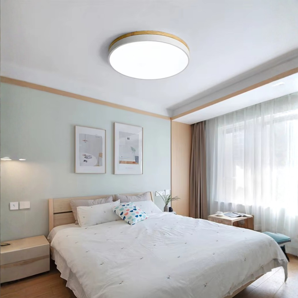 Horizon Ultra-Thin Wood-Accent Flush Mount