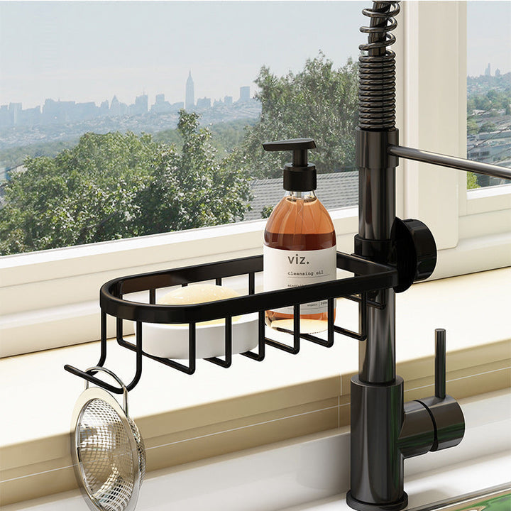 Shower holder for Shampoo & Soap – Stainless Steel – Silver or Black – No Drilling | Kalsten