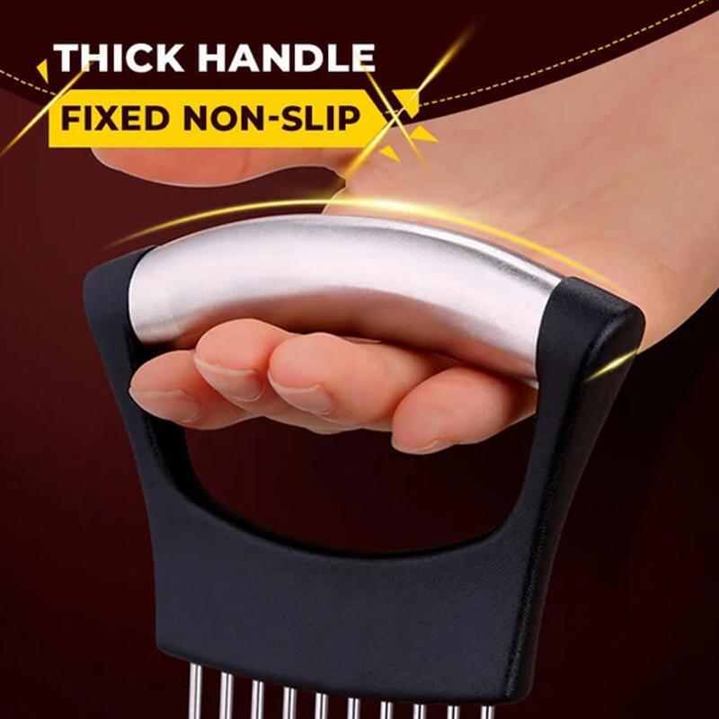 Stainless Steel Onion Cutter Holder, Food Slicers Assistant Tomato Slicer Holder | Kalsten