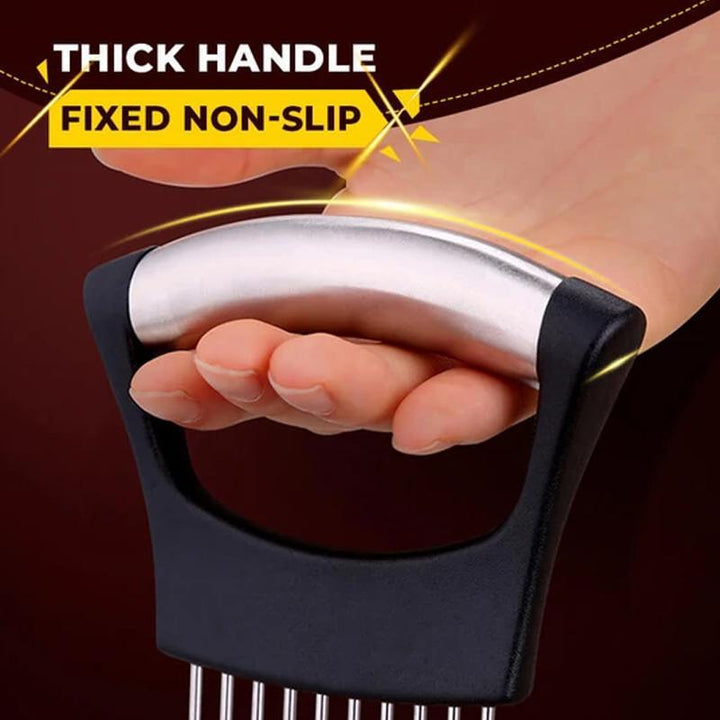 Stainless Steel Onion Cutter Holder, Food Slicers Assistant Tomato Slicer Holder | Kalsten