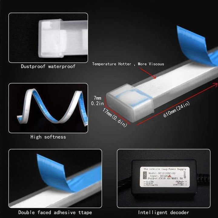 Kalsten | Flexible DRL LED Night & Daytime Running Light Strip (No Disassembling Needed)