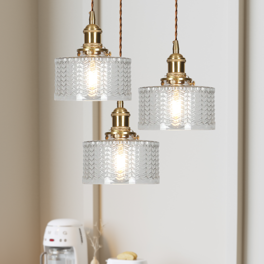 Vintage Stunning Cylinder Glass Pendant Light | Kalsten