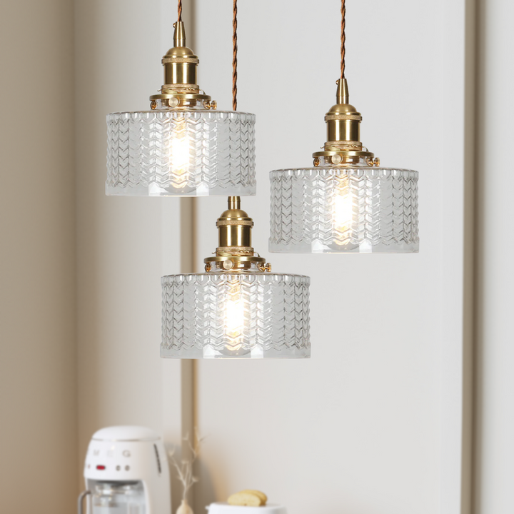 Vintage Stunning Cylinder Glass Pendant Light | Kalsten
