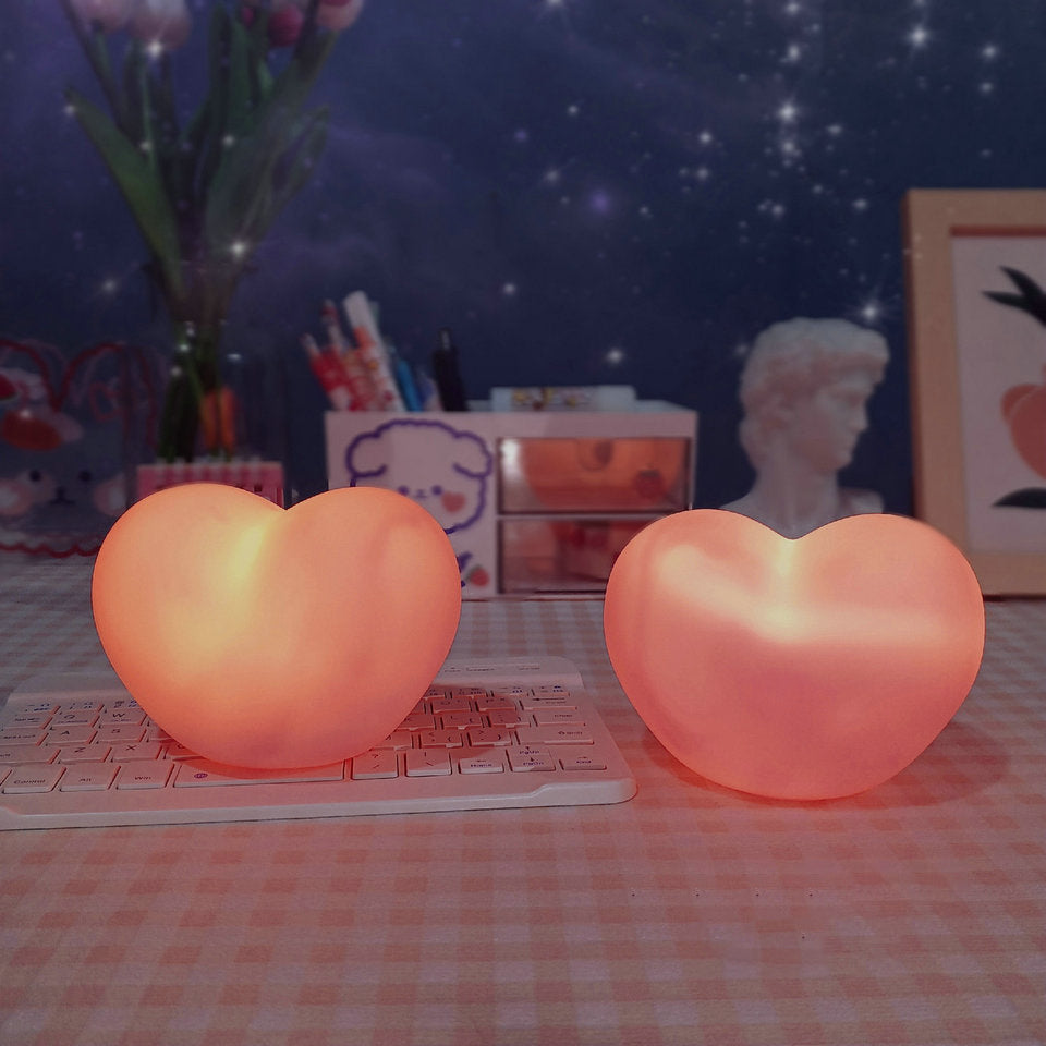 LuvSphere Silicone LED Night Light | Heart-Shaped Design | Table Lamp | Warm Mood Light | Decorative | Kalsten