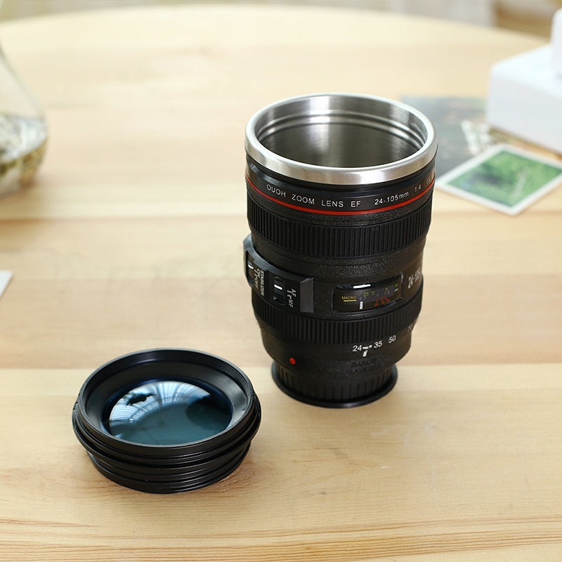 Camera Lens Inspired Insulated Mug Coffee Cup | Skanto