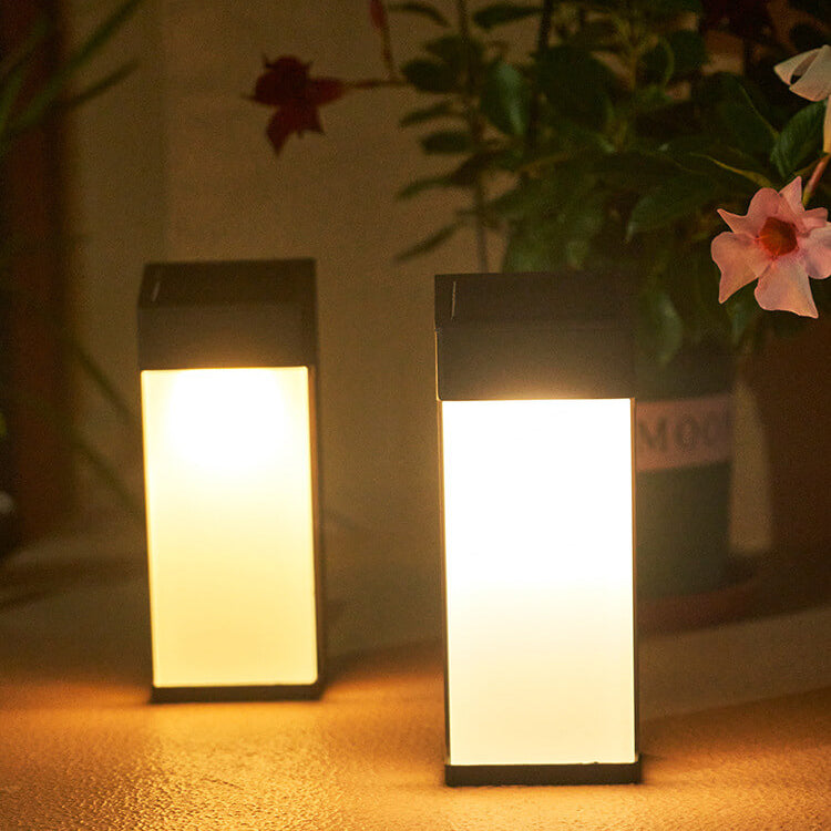 Solar Square Frosted Glass Waterproof Outdoor LED Wall Sconce Lamp | Kalsten