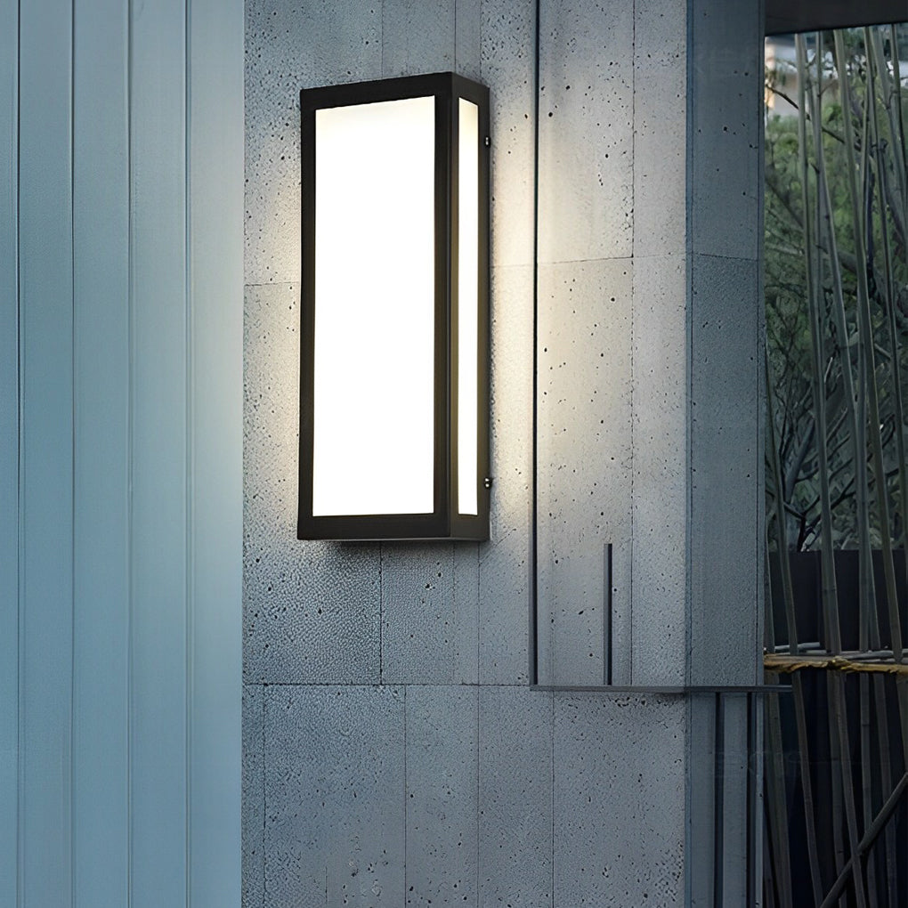 Rectangular LED Waterproof Black Modern Outdoor Exterior Light Wall Lamp | Kalsten
