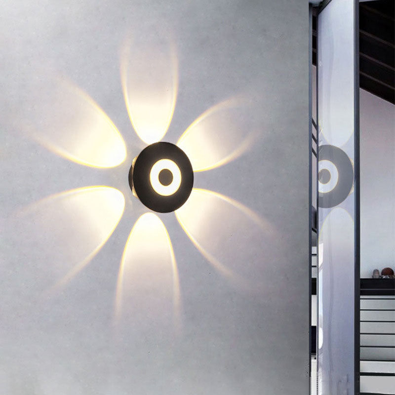 Contemporary Scandinavian Aluminum Round Shade LED Wall Sconce Lamp For Outdoor Patio | Kalsten