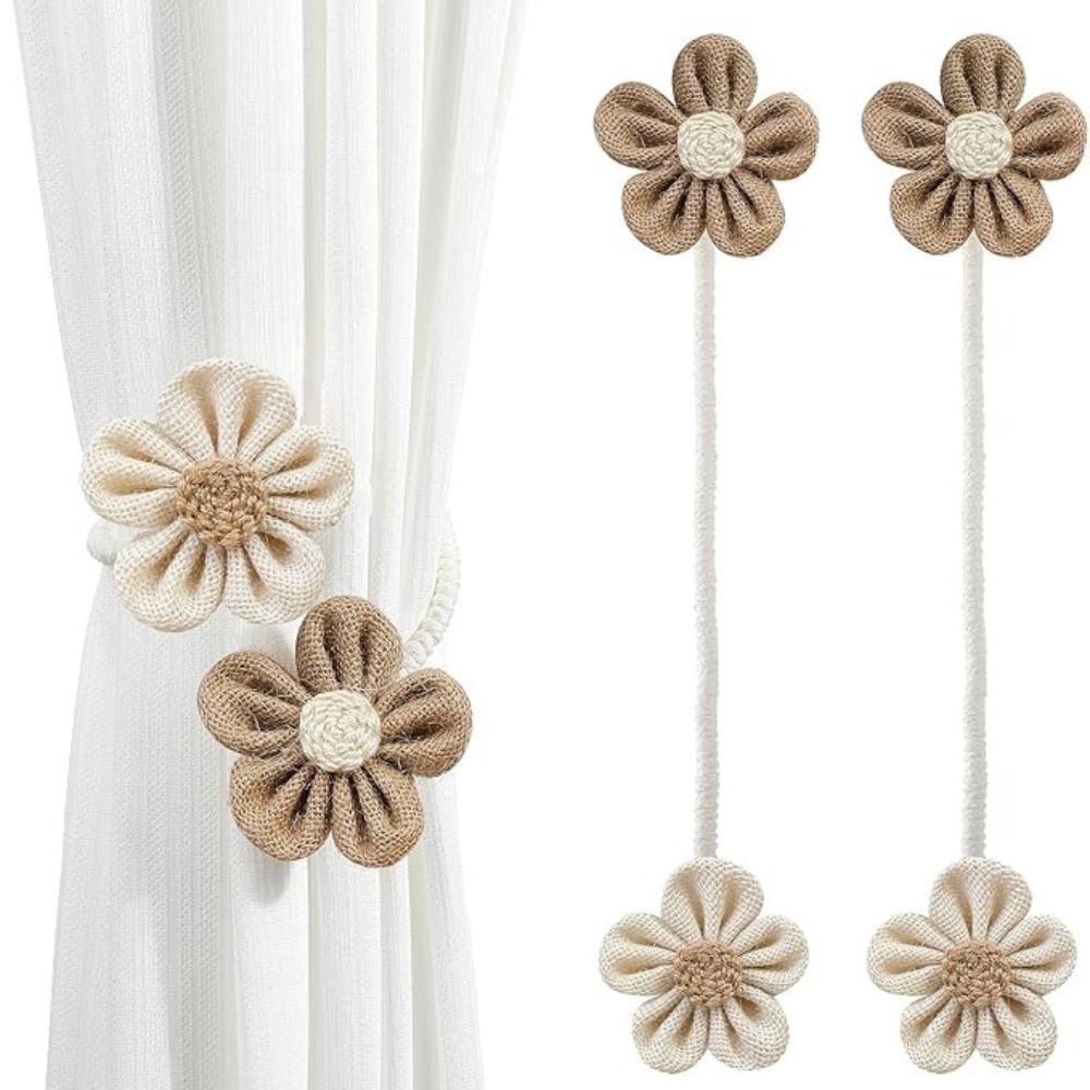 Kalsten | Floral Hemp Curtain Tie Back | 2Pcs Set