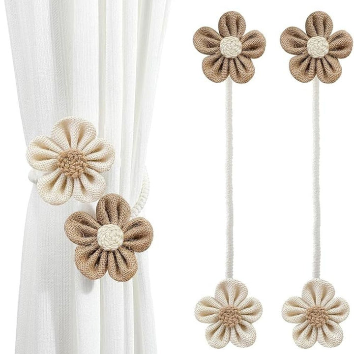 Kalsten | Floral Hemp Curtain Tie Back | 2Pcs Set