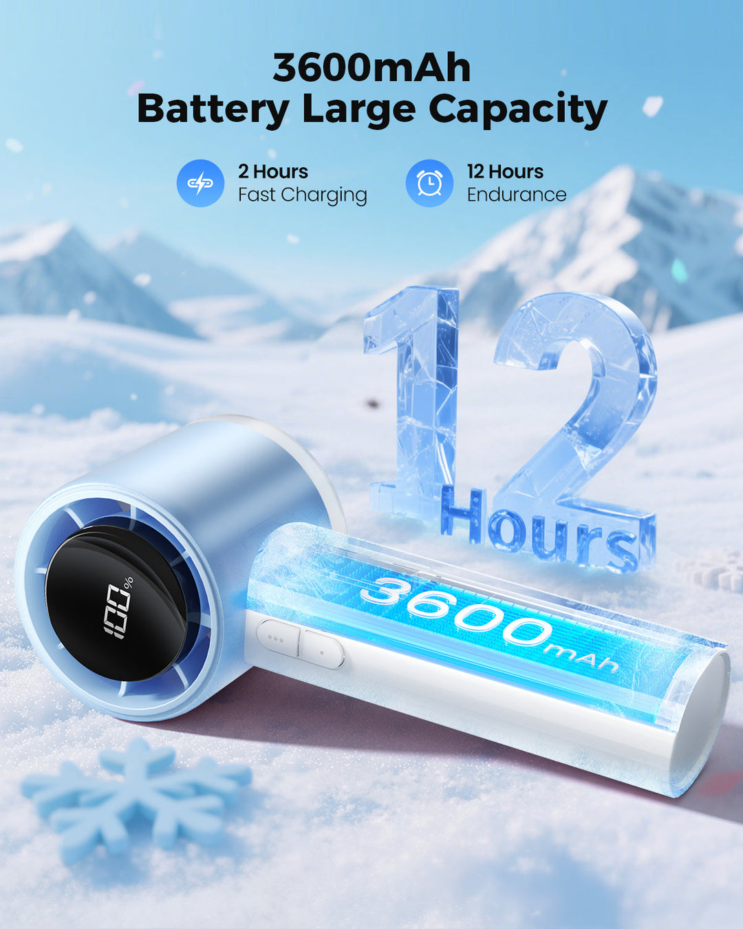 Portable High Speed Handheld Turbo Fan with LED Display | Kalsten