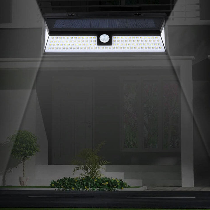Modern Black Rectangular Human Sensor Solar Waterproof Outdoor Garden LED Wall Light | Kalsten