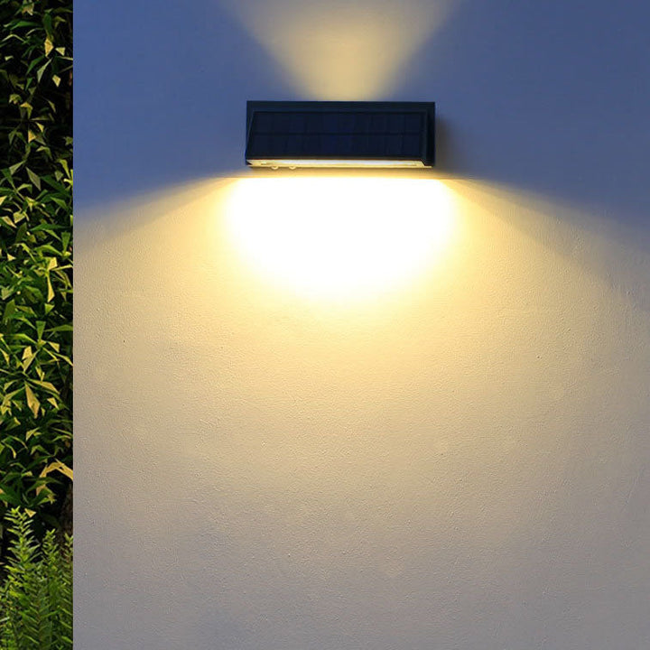 Outdoor Solar Waterproof Rectangular Slant LED Patio Wall Sconce Lamp | Kalsten
