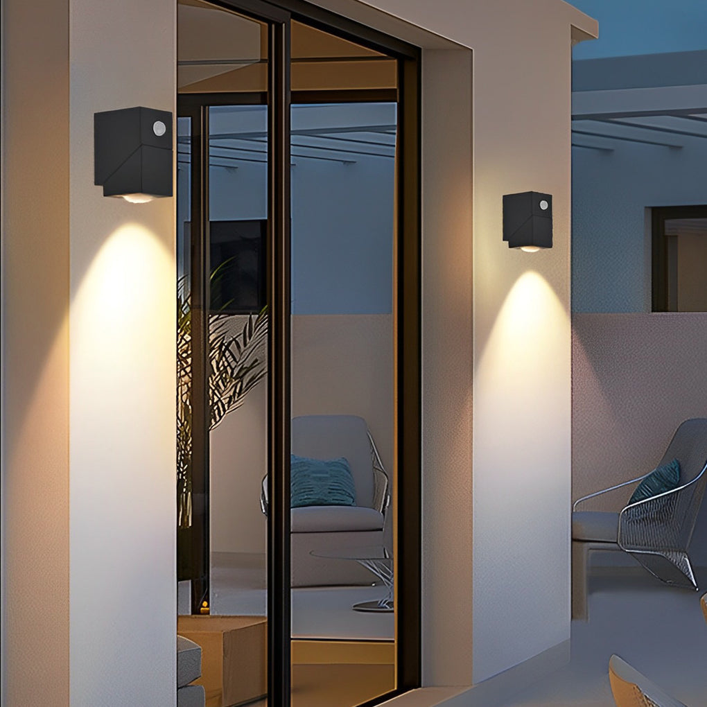 Adjustable Up and Down Light Motion Sensor Waterproof Black Wall Lamp | Kalsten
