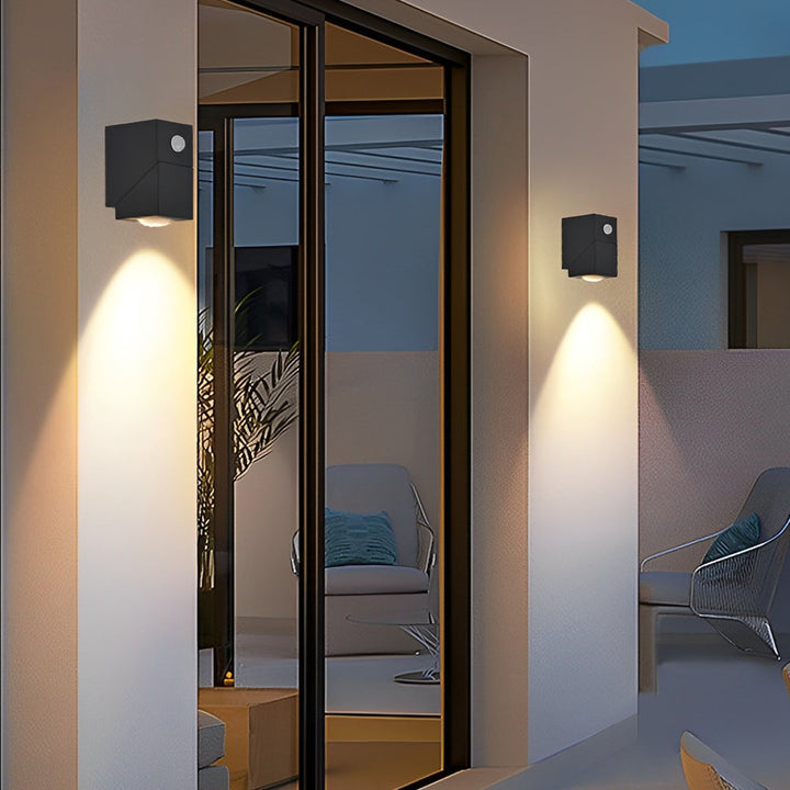 Adjustable Up and Down Light Motion Sensor Waterproof Black Wall Lamp | Kalsten
