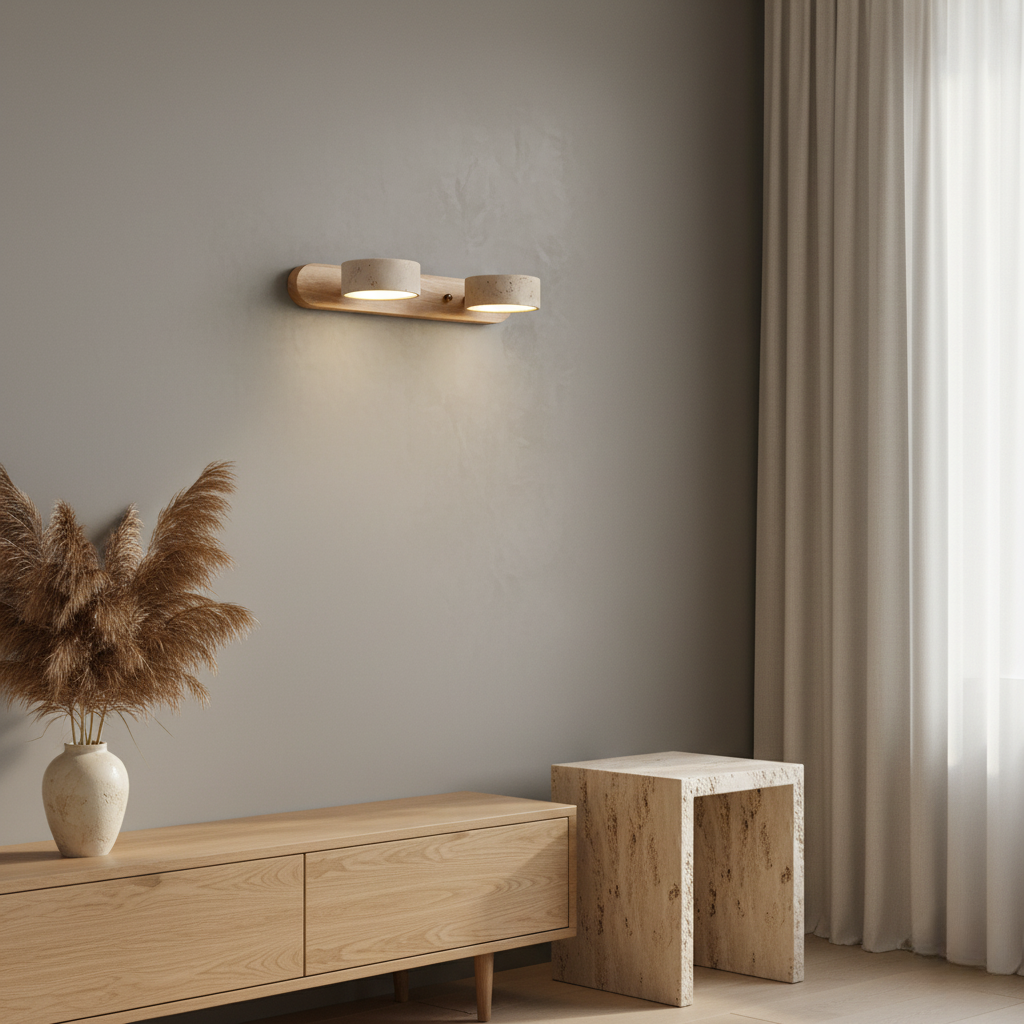 Travertine Adjustable Spotlight Wall Sconce