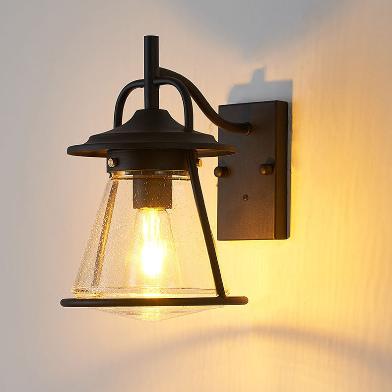 Waterproof Glass Cone Shade 1-Light Outdoor Wall Sconce Lamp | Kalsten