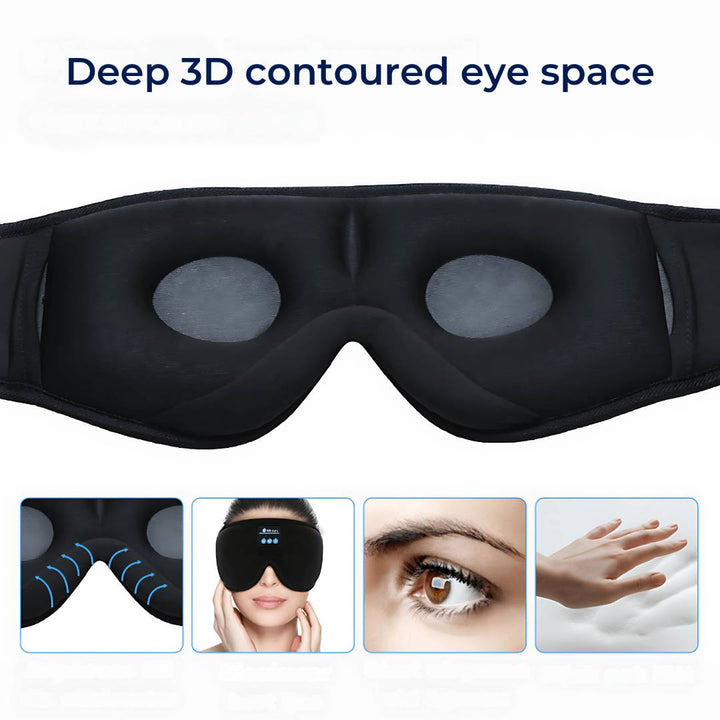 DreamSounds Bluetooth Sleeping Mask with Built-in Headphones | for Travel - Meditation - Light Blocking Comfort Kalsten