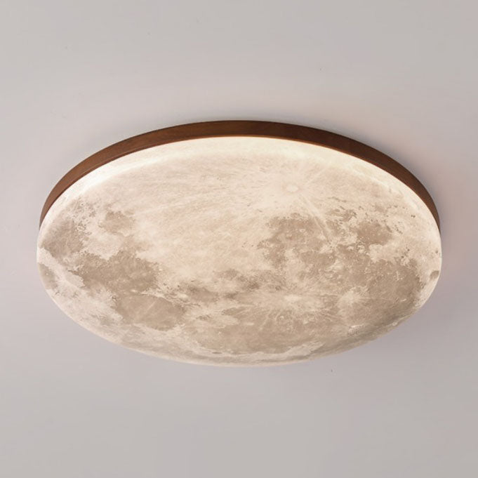 Flush Mount Ceiling Light Wood 14.96 in Modern Hallway Living Room Bedroom LED Fixture 24W 2400lm | Kalsten