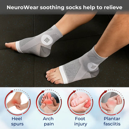 Neurowear | Neuropathy Compression Socks – Graduated 20–31 mmHg – Breathable Open-Toe Design – All-Day Relief for Swelling Plantar Fasciitis