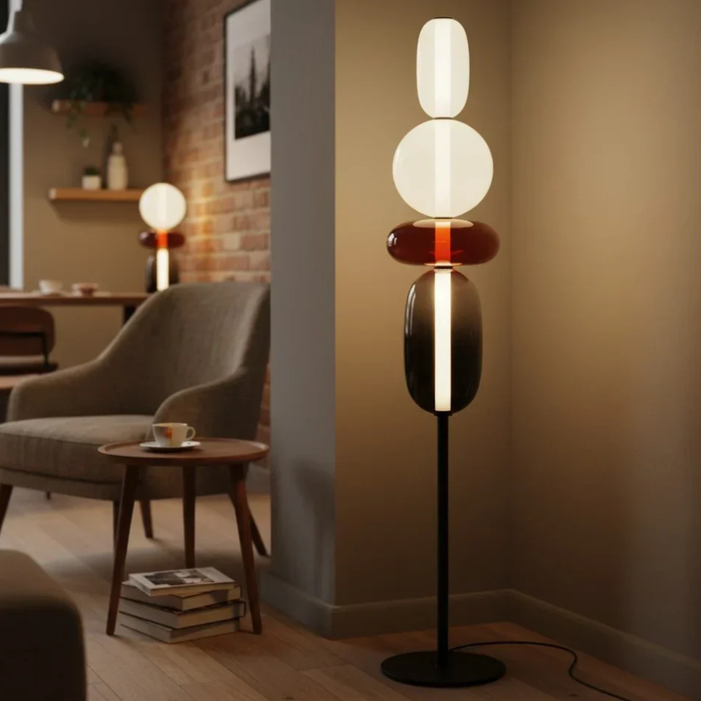Solenne Sculptural Glass LED Floor Lamp