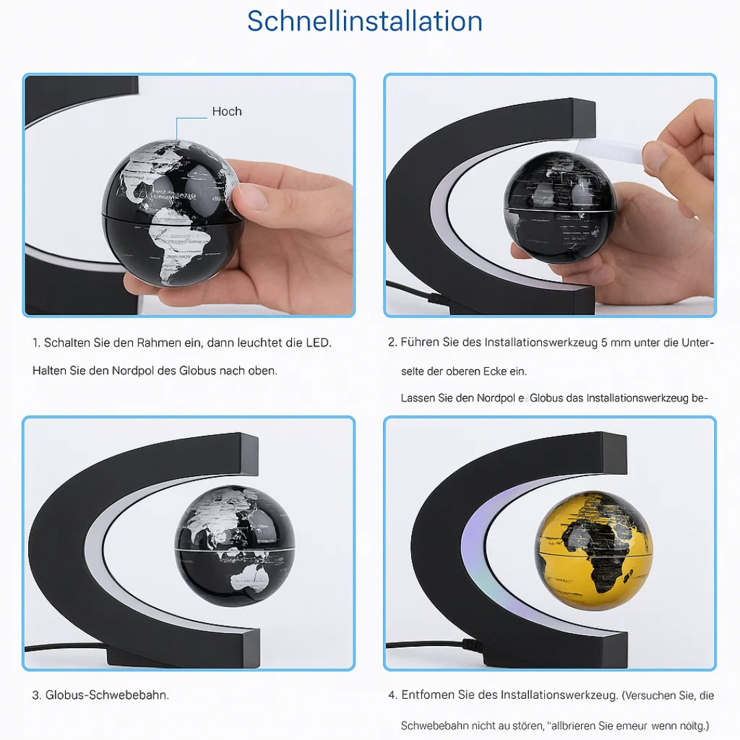 Kalsten | AstroGlobe LED World Globe – Floating Globe Lamp with Magnetic Suspension