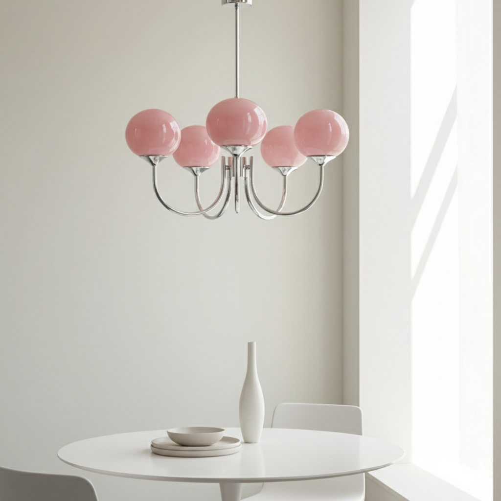 Bonbon Opal Glass Globe Chandelier