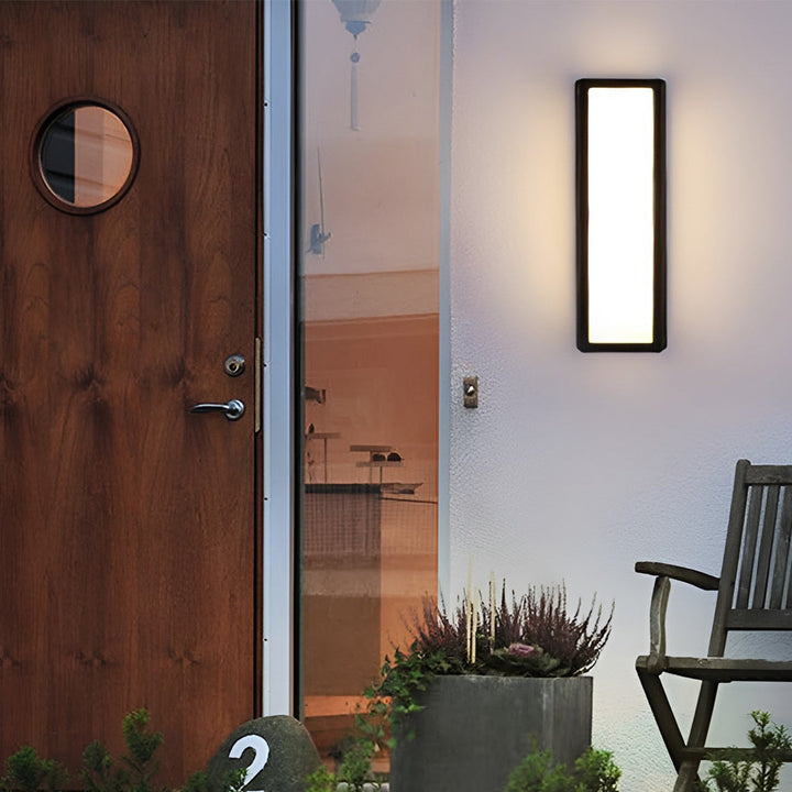 Rectangle LED Waterproof Motion Sensor Black Modern Wall Sconce Lighting | Kalsten