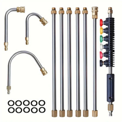BowLift | 4000 PSI Telescoping Pressure Washer Wand Kit for Easy Gutter, Roof, and Wall Cleaning